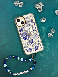 Midnights Blue Beaded Phone Strap Phone Grips Skinnydip London