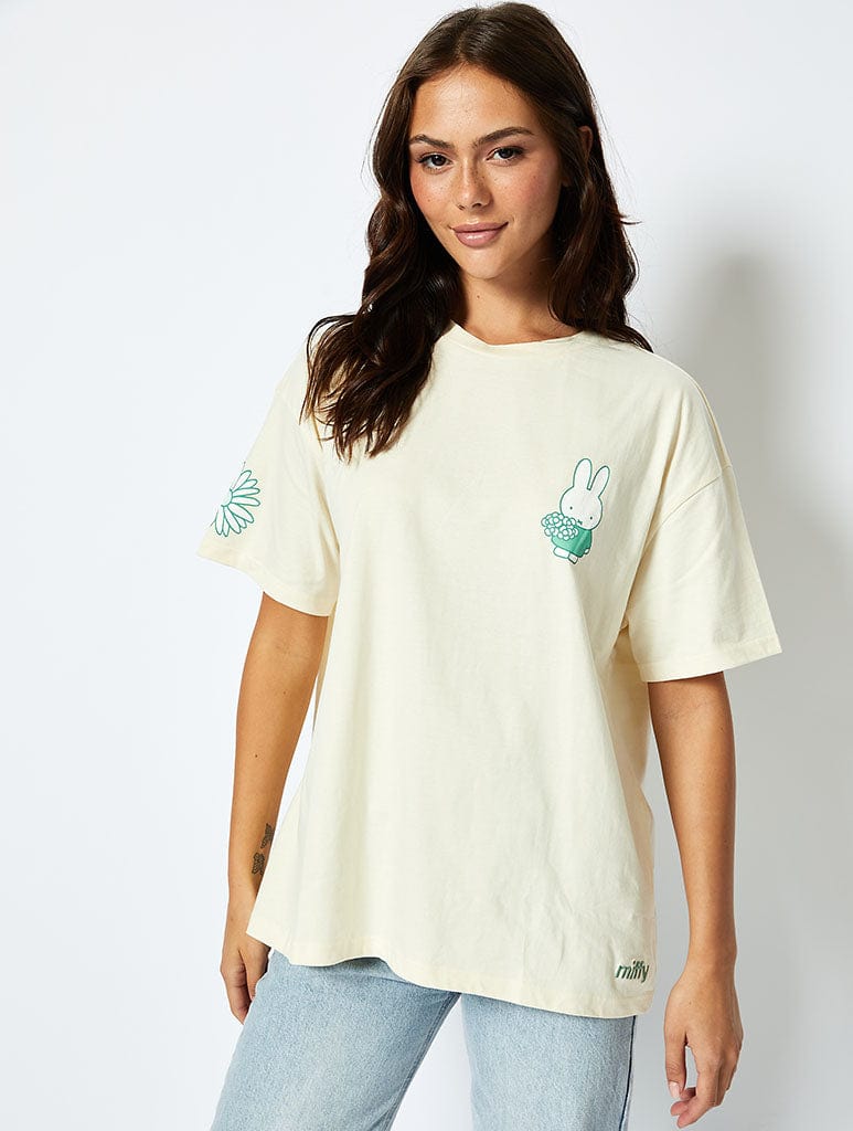 Miffy Poster T-Shirt in Ecru Tops & T-Shirts Skinnydip London