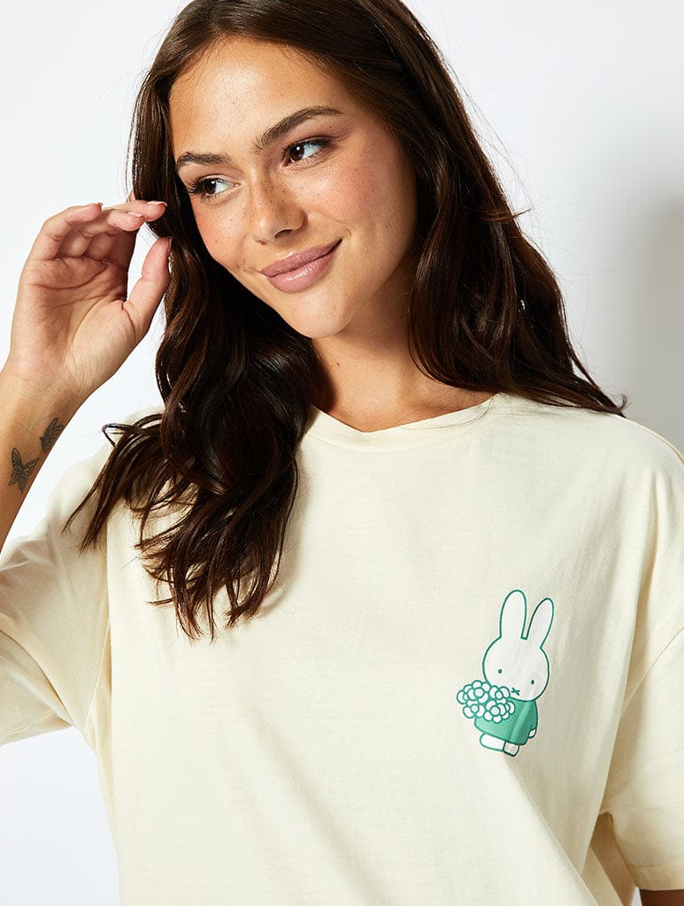 Miffy Poster T-Shirt in Ecru Tops & T-Shirts Skinnydip London