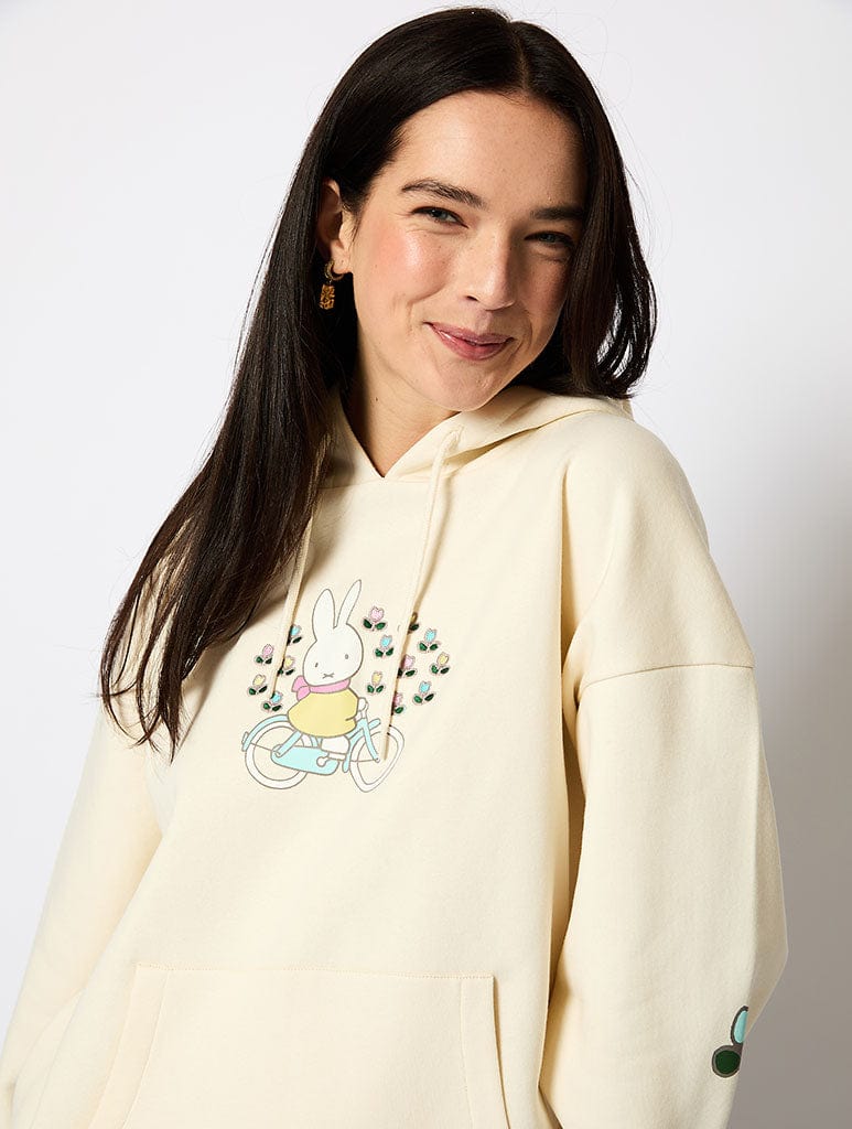 Miffy x Skinnydip Bicycle Hoodie in Ecru Hoodies & Sweatshirts Skinnydip London