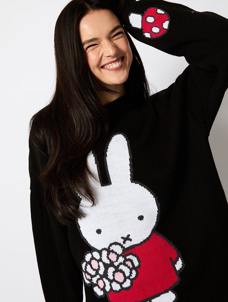 Miffy x Skinnydip Black Knitted Jumper Jumpers & Cardigans Skinnydip London