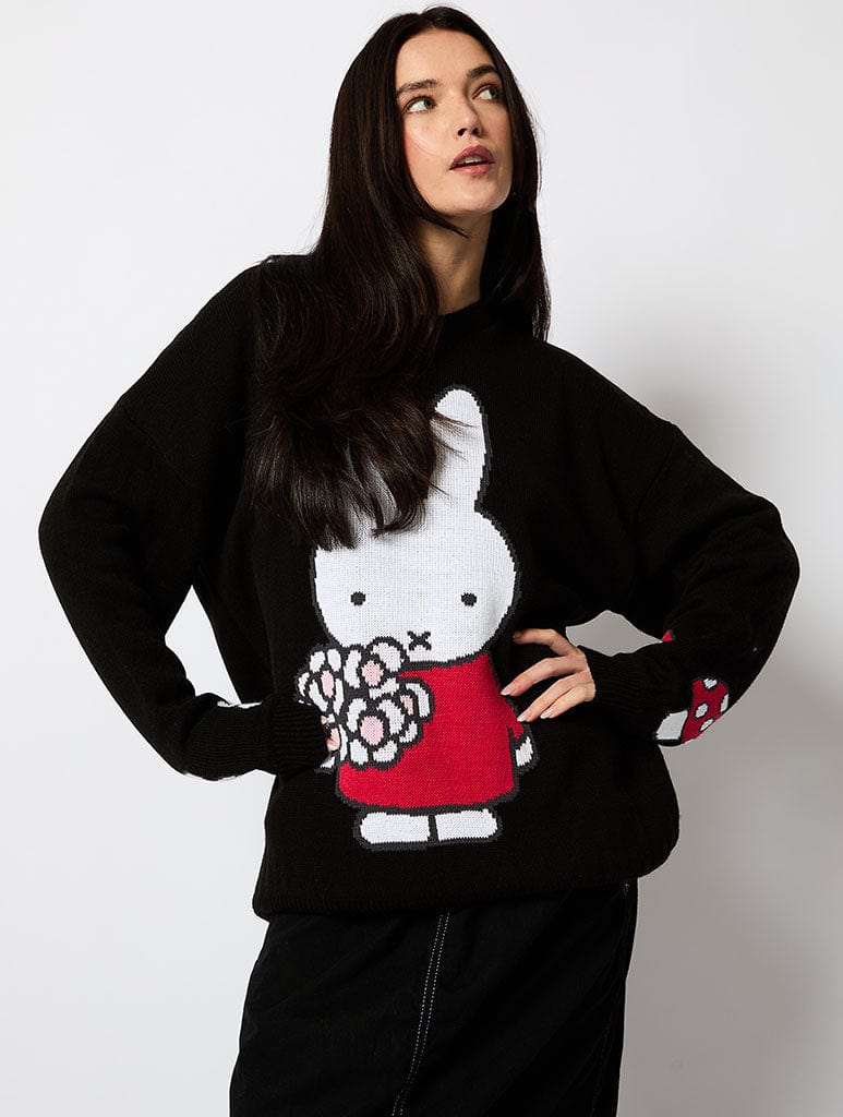 Miffy x Skinnydip Black Knitted Jumper Jumpers & Cardigans Skinnydip London