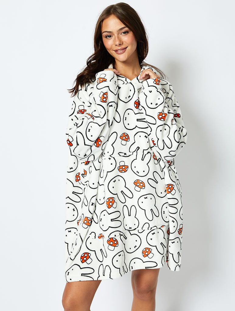 Miffy x Skinnydip Blanket Hoodie in White Lingerie & Nightwear Skinnydip London