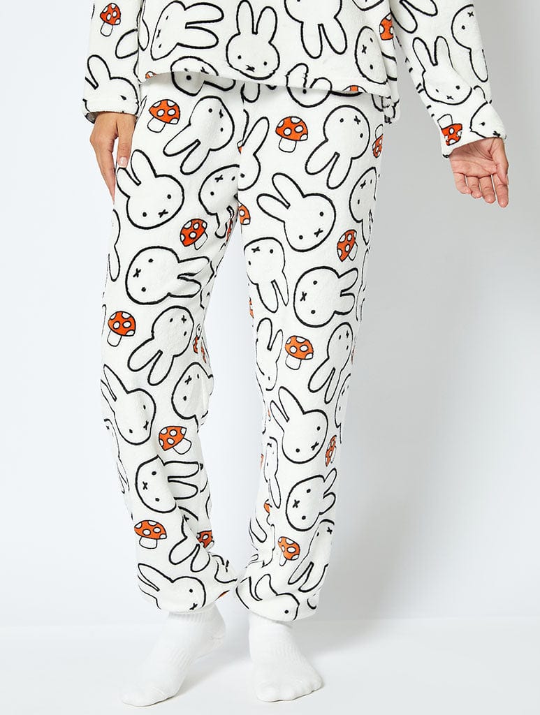 Miffy x Skinnydip Fleece Pyjama Set in White Lingerie & Nightwear Skinnydip London