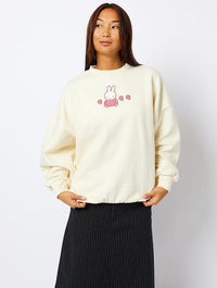 Miffy x Skinnydip Strawberry Sweatshirt in Ecru Hoodies & Sweatshirts Skinnydip London