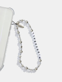 Mirrorball Silver Beaded Phone Strap Phone Grips Skinnydip London