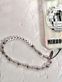 Mirrorball Silver Beaded Phone Strap Phone Grips Skinnydip London