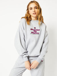 Money Cant Buy Happiness Oversized Sweatshirt in Grey Hoodies & Sweatshirts Skinnydip London