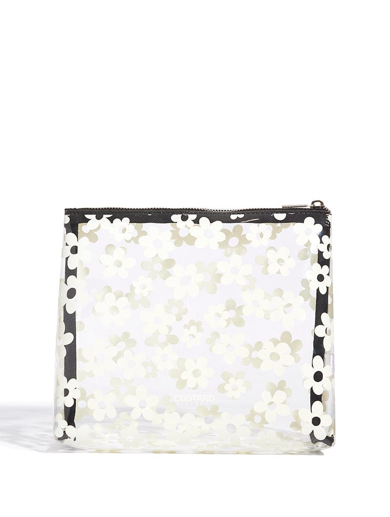 Monochrome Flower Wash Bag Makeup Bags & Wash Bags Custard London