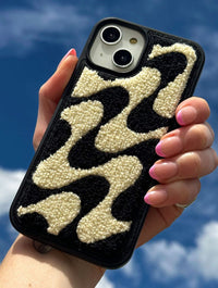 Monochrome Wave Tufted iPhone Case Phone Cases Skinnydip London