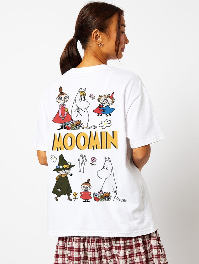 Moomin x Skinnydip Group T-Shirt in Ecru Tops & T-Shirts Skinnydip London