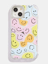 Multicoloured Warped Happy Face Shock iPhone Case Phone Cases Skinnydip London