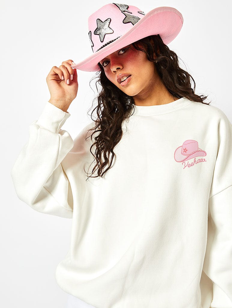 My Last Rodeo Sweatshirt In White Hoodies & Sweatshirts Skinnydip London