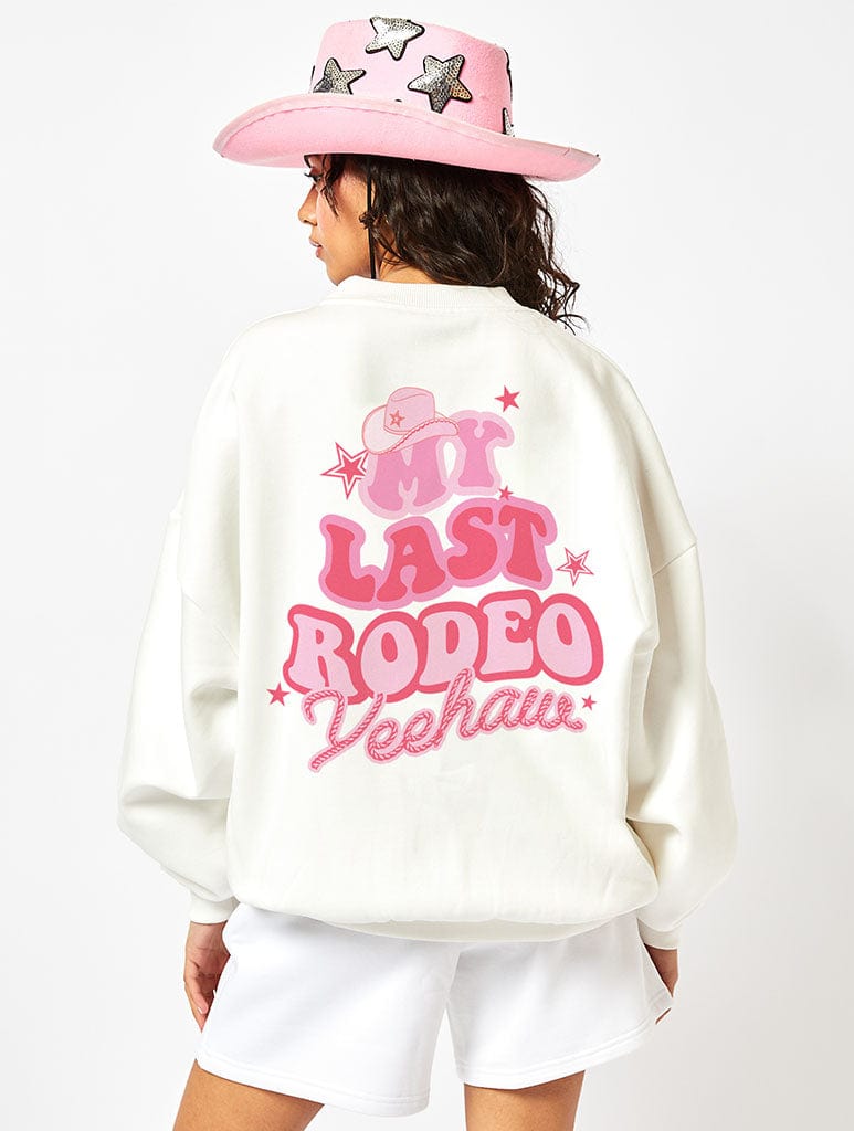 My Last Rodeo Sweatshirt In White Hoodies & Sweatshirts Skinnydip London