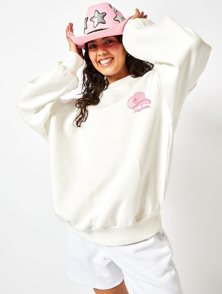 My Last Rodeo Sweatshirt In White Hoodies & Sweatshirts Skinnydip London