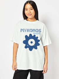 Mykonos T-Shirt in Ecru Tops & T-Shirts Skinnydip London