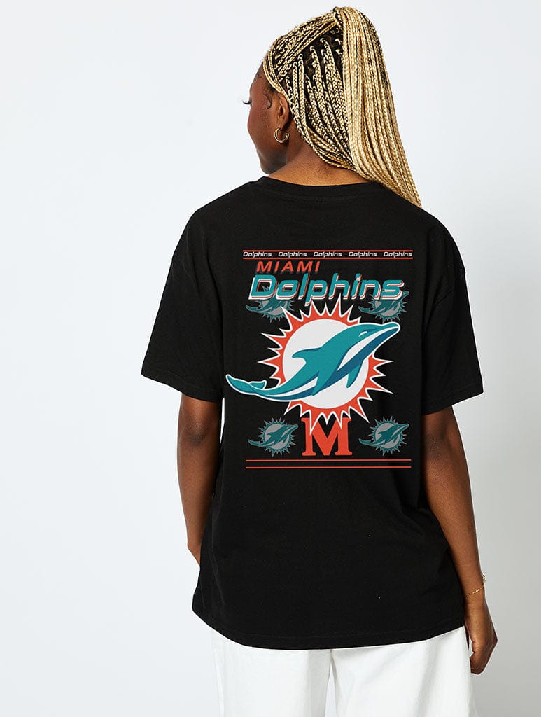 NFL x Skinnydip Miami Dolphins T-Shirt in Black Tops & T-Shirts Skinnydip London