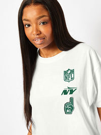 NFL x Skinnydip New York Jets T-Shirt in Ecru Tops & T-Shirts Skinnydip London