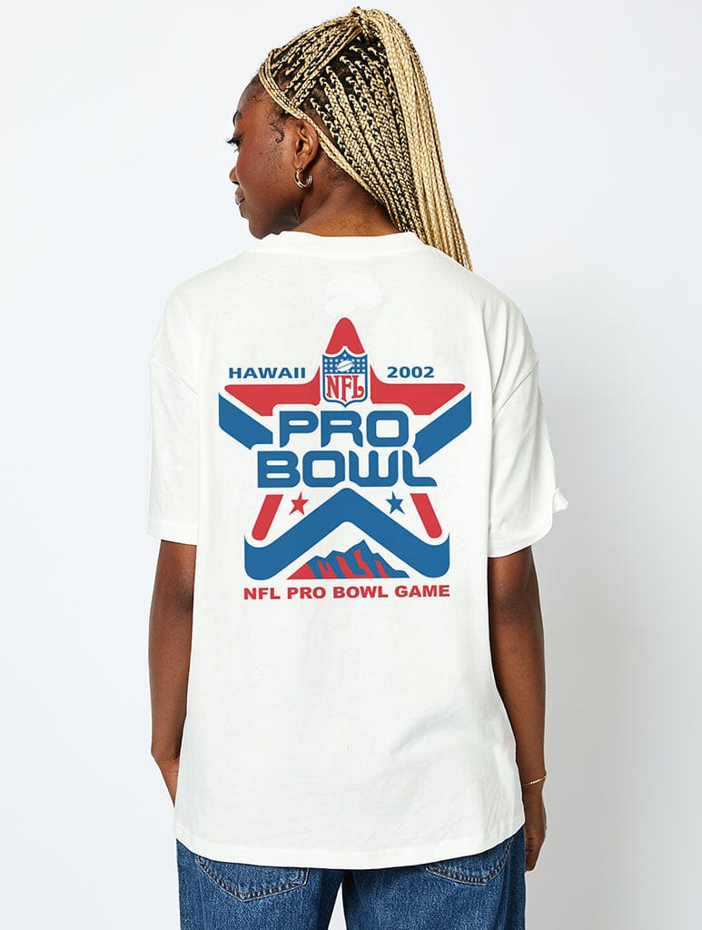 NFL x Skinnydip Pro Bowl Game T-Shirt in Ecru Tops & T-Shirts Skinnydip London