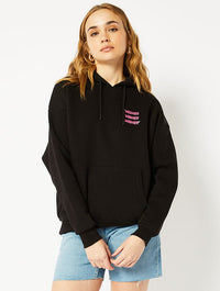 No Luck Here Oversized Hoodie in Black Hoodies & Sweatshirts Skinnydip London