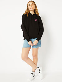 No Luck Here Oversized Hoodie in Black Hoodies & Sweatshirts Skinnydip London