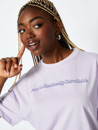 Not Wasting My Energy T-Shirt Lilac Tops & T-Shirts Skinnydip London