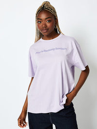 Not Wasting My Energy T-Shirt Lilac Tops & T-Shirts Skinnydip London