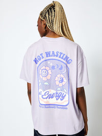 Not Wasting My Energy T-Shirt Lilac Tops & T-Shirts Skinnydip London