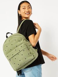 Olive Cord Daisy Backpack Bags Skinnydip London