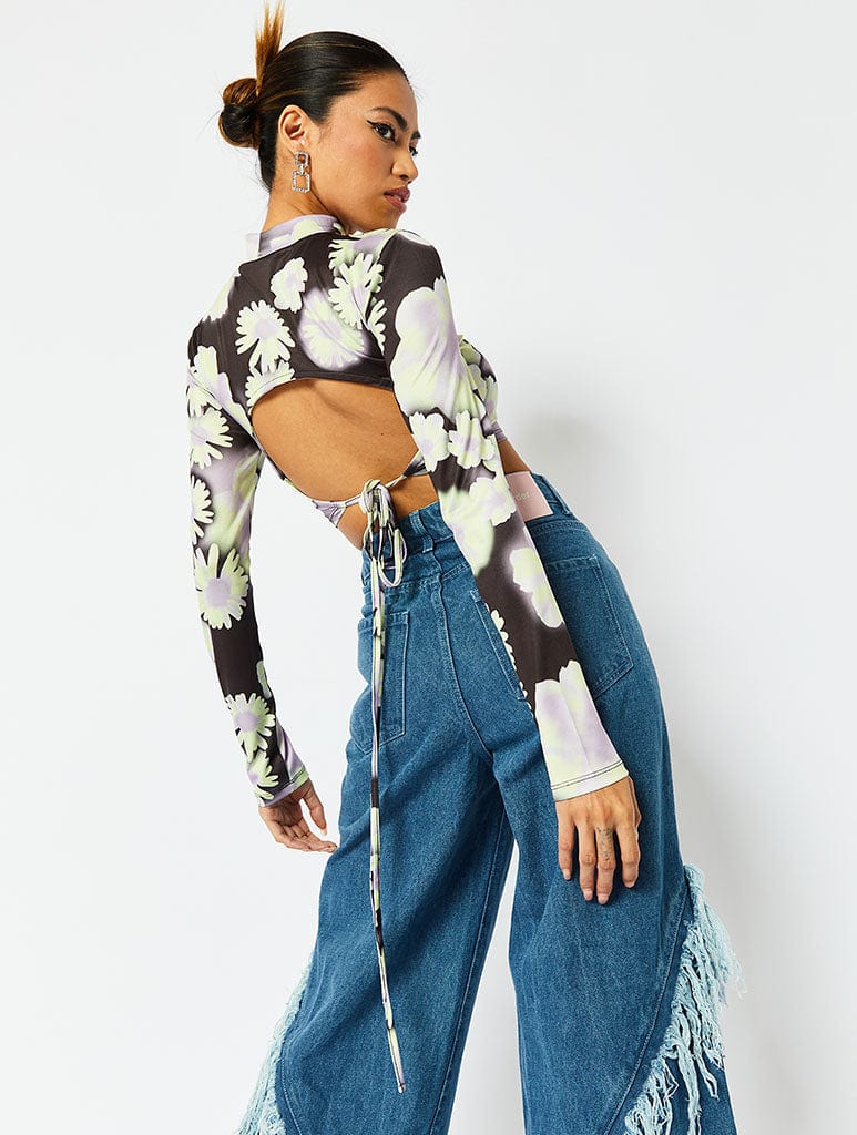 Floral turtleneck on sale