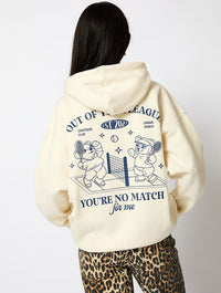 Out Of Your League Pickleball Hoodie in Ecru Hoodies & Sweatshirts Skinnydip London