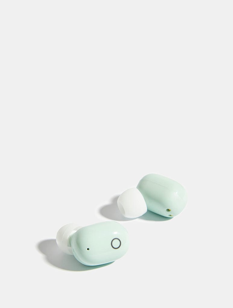 Oval Wireless Earphones in Light Green Earphones & Headphones Skinnydip London