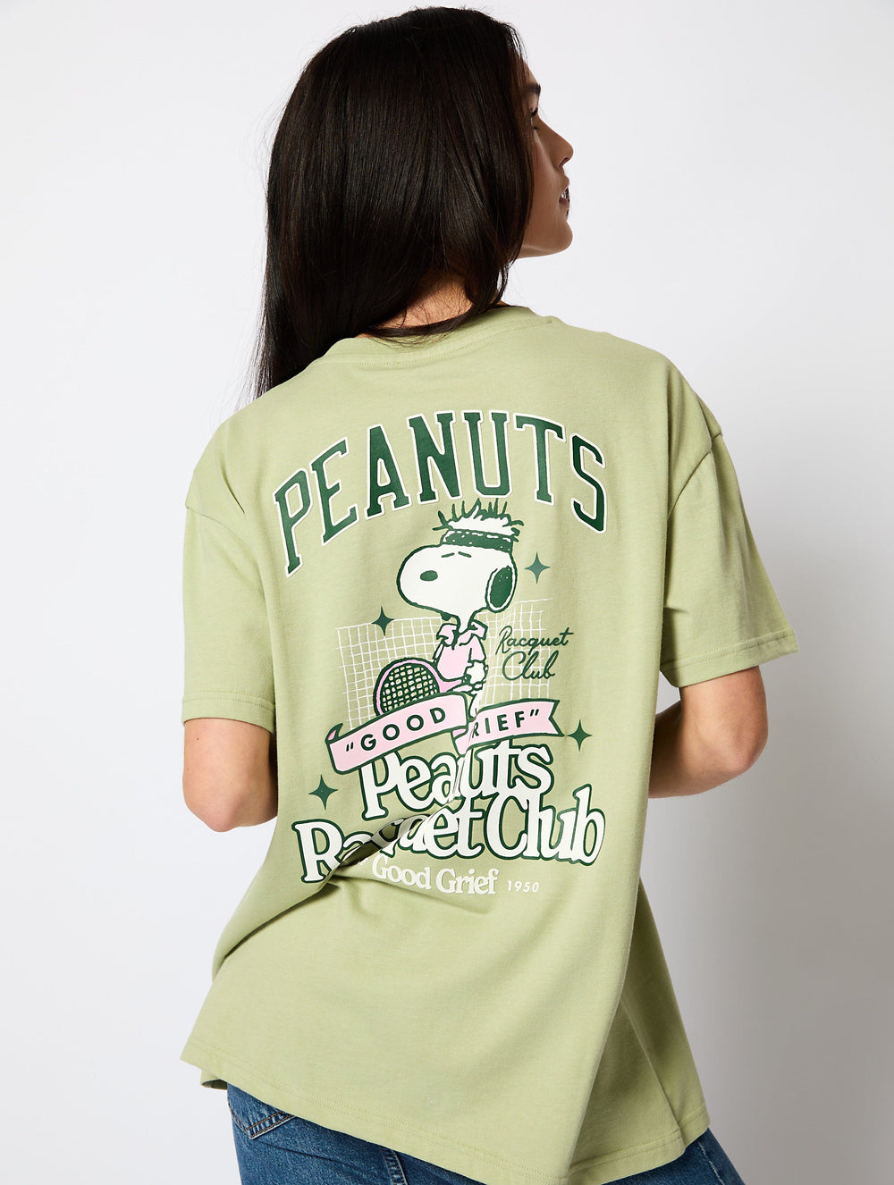 Peanuts x Skinnydip Country Club T-Shirt in Green Tops & T-Shirts Skinnydip London