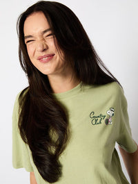 Peanuts x Skinnydip Country Club T-Shirt in Green Tops & T-Shirts Skinnydip London