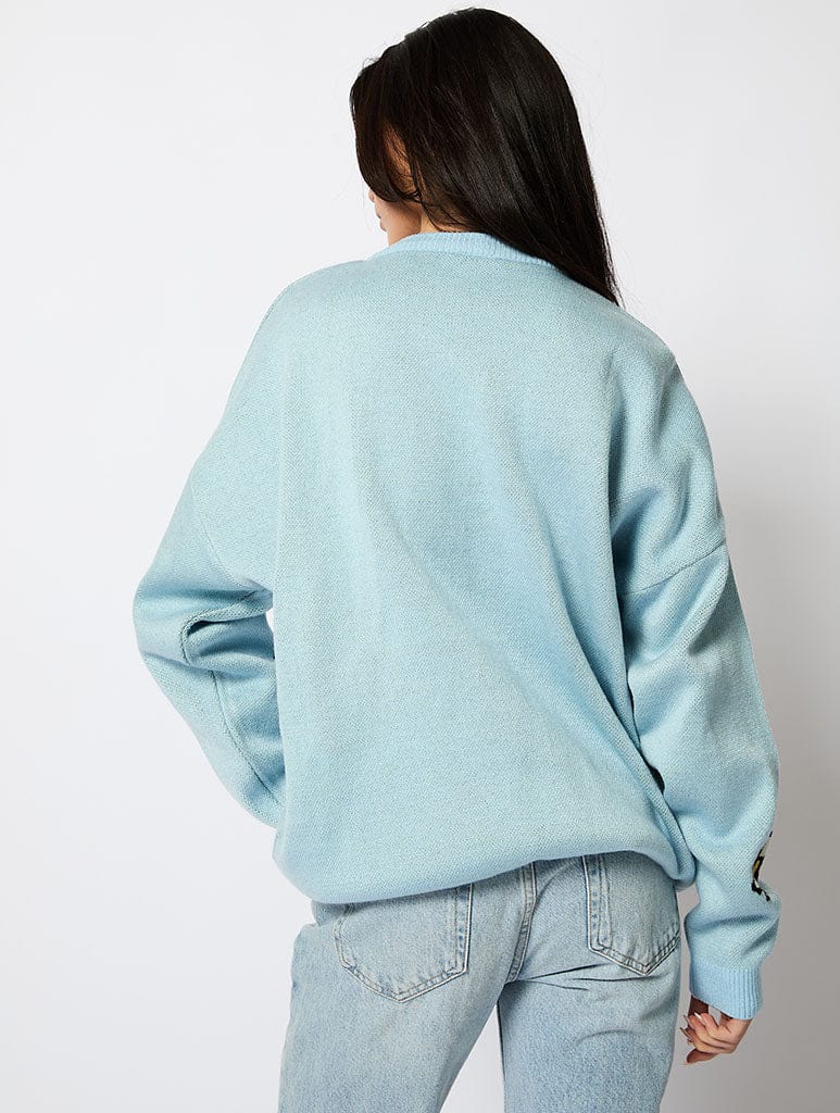 Peanuts x Skinnydip Knitted Jumper in Blue Jumpers & Cardigans Skinnydip London