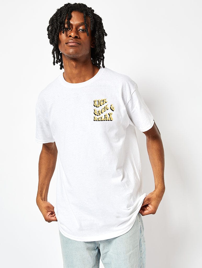 Peanuts x Skinnydip Snoopy Kick Back & Relax T-Shirt in Ecru Tops & T-Shirts Skinnydip London