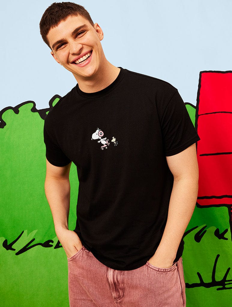 Peanuts x Skinnydip Snoopy This is the Life T-Shirt in Black Tops & T-Shirts Skinnydip London