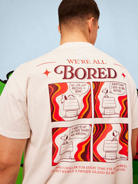 Peanuts x Skinnydip Snoopy We're All Bored T-Shirt in Ecru Tops & T-Shirts Skinnydip London