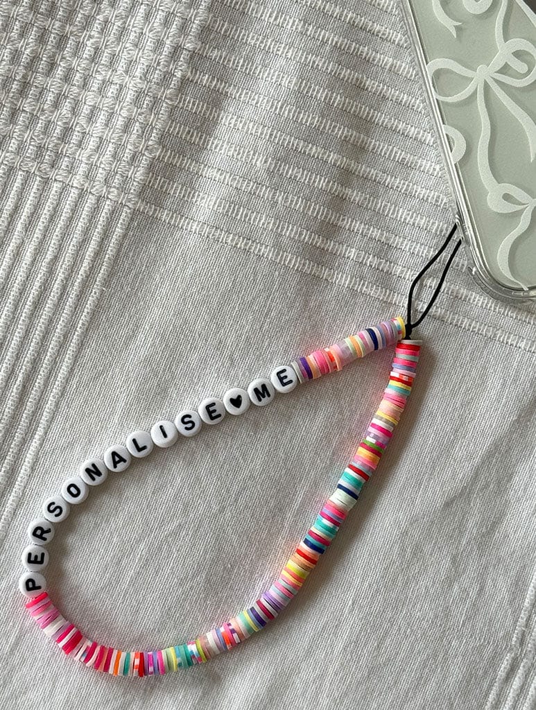 Personalised Beaded Phone Strap Phone Grips Skinnydip London