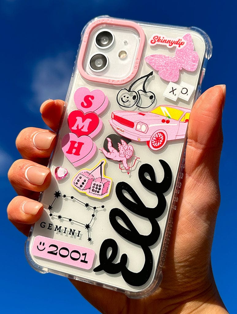 Personalised Clear Pink Shock iPhone Case