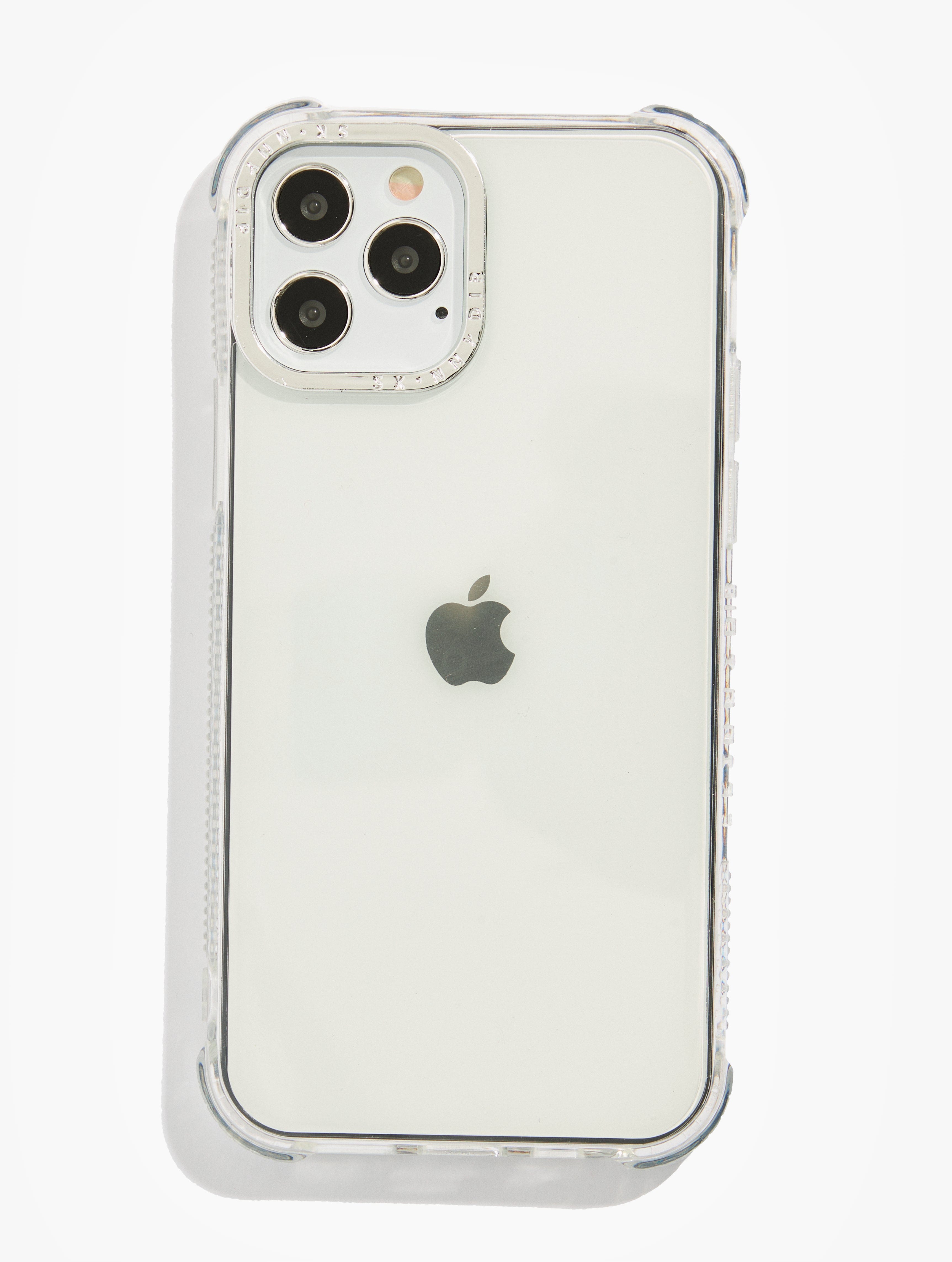 Personalised Clear & Silver Shock iPhone Case