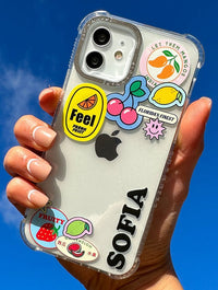 Personalised Clear & Silver Shock iPhone Case Phone Cases Skinnydip London