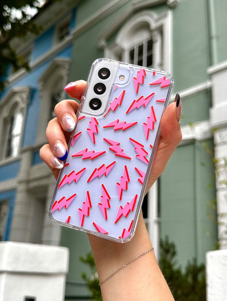 Pink and Red Lightening Bolt Android Case Phone Cases Skinnydip London