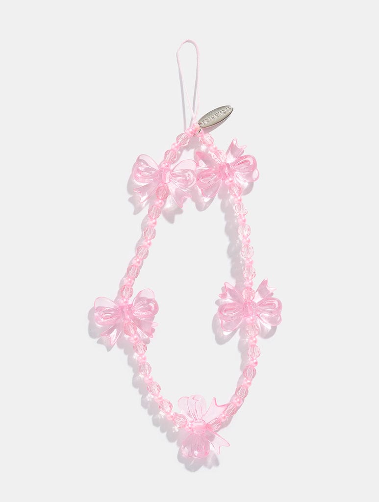 Pink Bow Beaded Strap Phone Grips Skinnydip London