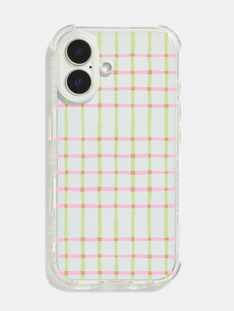 Pink & Green Check Shock iPhone Case Phone Cases Skinnydip London