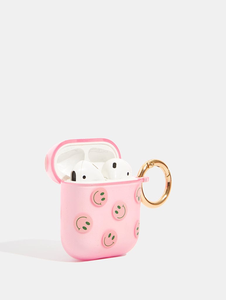 Pink & Green Happy Face AirPods Case AirPods Cases Skinnydip London