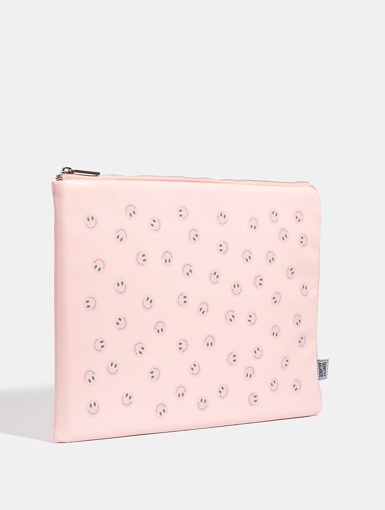 pink and green laptop bag