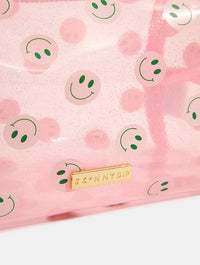 Pink & Green Happy Face Makeup Bag Makeup Bags & Washbags Skinnydip London