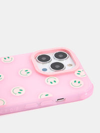 Pink & Green Happy Face Shock iPhone Case Phone Cases Skinnydip London