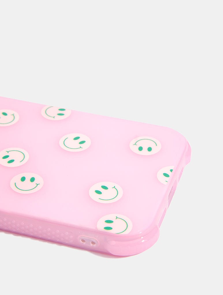 Pink & Green Happy Face Shock iPhone Case Phone Cases Skinnydip London